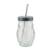 Woolf & Baker Owl Mason Jar With Straw Assorted Colours Kitchen Accessories woolf & baker Grey Lid  