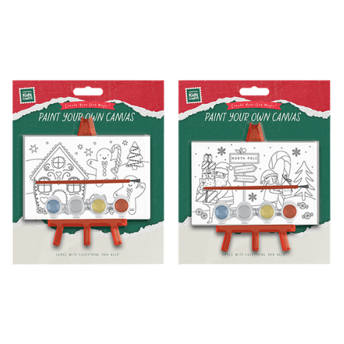 Christmas Paint Your Own Canvas with Stand Assorted Designs Christmas Accessories FabFinds