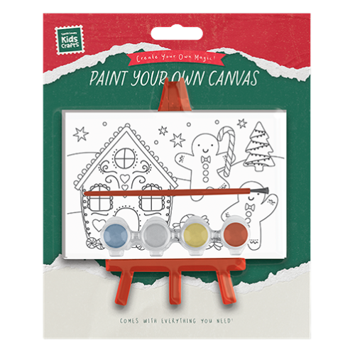 Christmas Paint Your Own Canvas with Stand Assorted Designs Christmas Accessories FabFinds Gingerbread Man