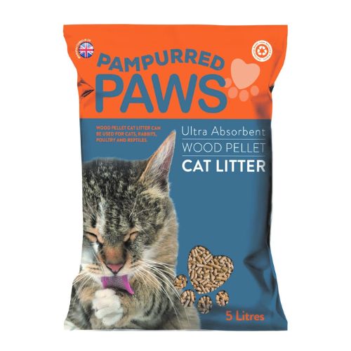 Pampurred Paws Ultra Absorbent Wood Pellet Cat Litter 5 Litres Cat Litter Pamurred paws   