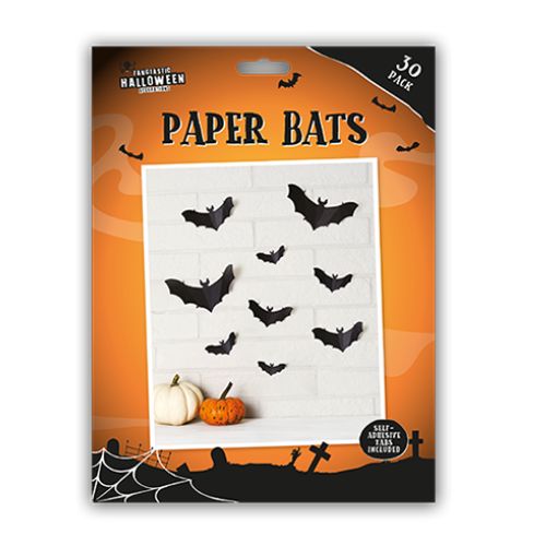 Halloween Paper Bats & Spiders 30pk Halloween Decorations Gem Imports Bats  