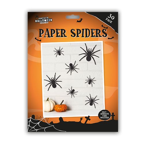 Halloween Paper Bats & Spiders 30pk Halloween Decorations Gem Imports Spiders  