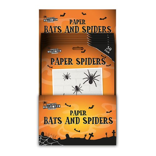 Halloween Paper Bats & Spiders 30pk Halloween Decorations Gem Imports   