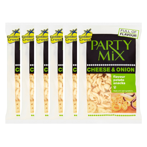 Party Mix Cheese & Onion Flavoured Potato Snack 125g Assorted Packs Snack Foods Golden Cross Pack of 6