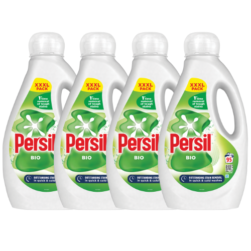 Persil Bio Liquid Laundry Detergent 95 Washes Assorted Packs Laundry - Detergent Persil Pack of 4