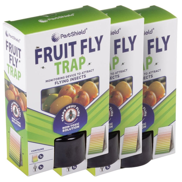 Pestshield Fruit Fly Trap Monitoring Device 40ml Assorted Packs Garden Accessories PestShield 3 Pack