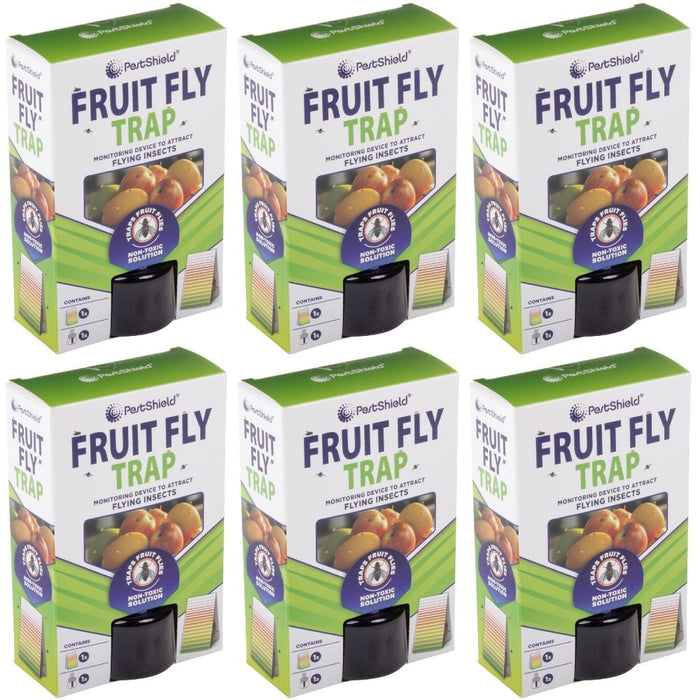 Pestshield Fruit Fly Trap Monitoring Device 40ml Assorted Packs Garden Accessories PestShield 6 Pack