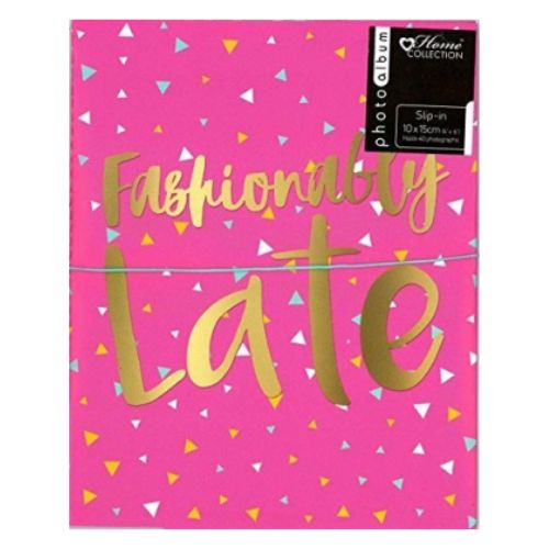 Home Collection Fashionably Late Slip-in Photo Album Stationery Design Group   