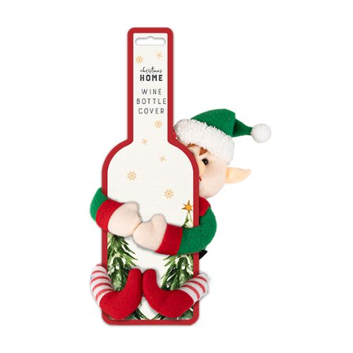 Plush Christmas Character Bottle Holder Assorted Styles Christmas Tableware FabFinds Elf  