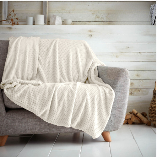 Plush Popcorn Texture Throw Blanket 200x240cm Assorted Colours Throws & Blankets FabFinds