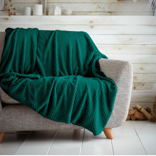 Plush Popcorn Texture Throw Blanket 200x240cm Assorted Colours Throws & Blankets FabFinds