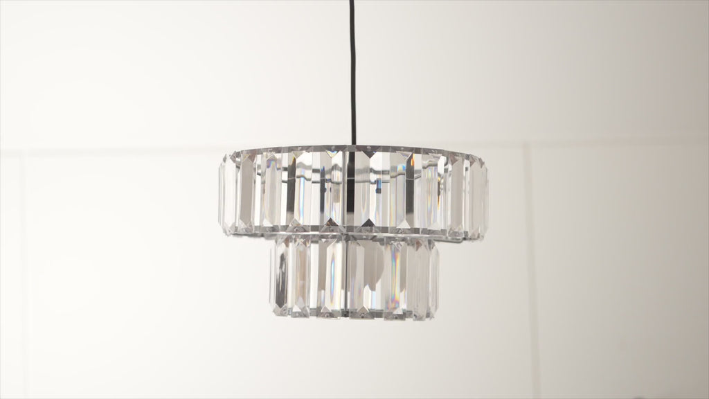 Crystal 2 Tier Clear Ceiling Pendant Shade Home Lighting FabFinds