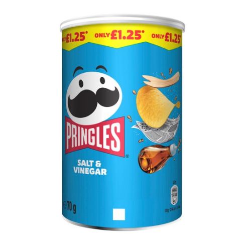 Pringles Salt & Vinegar Tub 70g Crisps, Snacks & Popcorn Pringles   