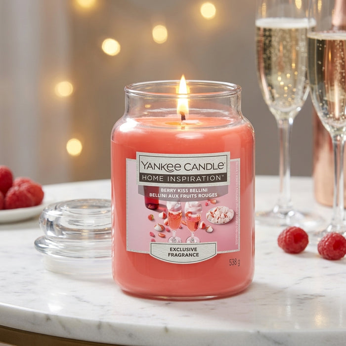 Yankee Berry Kiss Bellini Large Jar Candle 538g Candles Yankee Candle