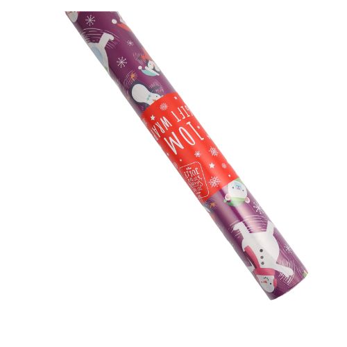 Purple Christmas Character Wrapping Paper 10m Christmas Wrapping & Tissue Paper FabFinds   