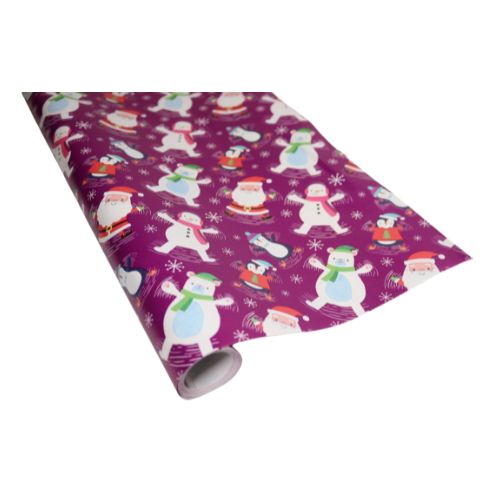 Purple Christmas Character Wrapping Paper 10m Christmas Wrapping & Tissue Paper FabFinds   