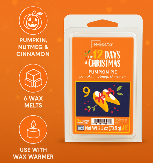 Mainstays Pumpkin Pie Wax Melts Nutmeg Cinnamon 2.5oz Wax Melts Mainstays