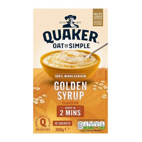 Quaker Oat So Simple Golden Syrup Porridge Sachets 6 x 36g Porridge Oats Quaker   