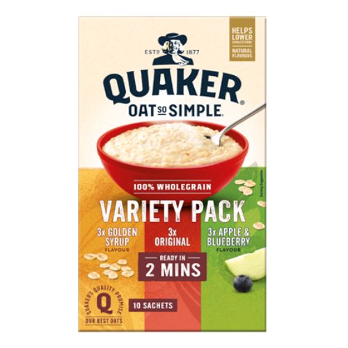Quaker Oat So Simple Variety Pack 297g BB 23/03/24 Oats, Grits & Hot Cereal Quaker   