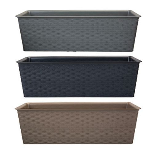 grey rattan plant pots Rectangle Rattan Design Planters Assorted Colours