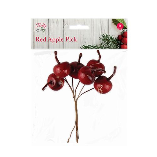 Christmas Artificial Apple Picks Assorted Designs Christmas Garlands, Wreaths & Floristry FabFinds 6 apples  