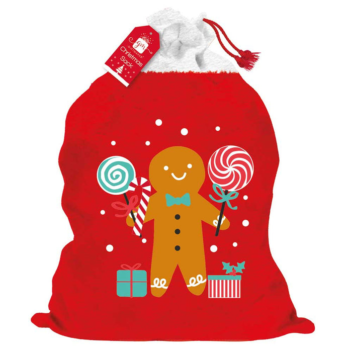 Red Fleece Gingerbread Christmas Sack Christmas Gift Bags FabFinds