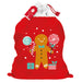 Red Fleece Gingerbread Christmas Sack Christmas Gift Bags FabFinds