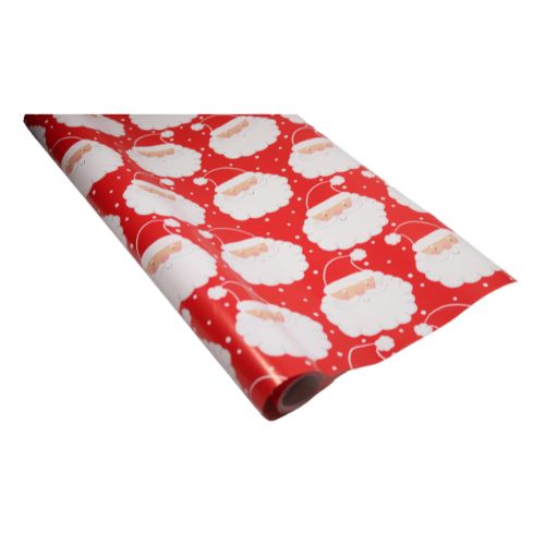 Santa Claus Face Red Wrapping Paper 10m Christmas Wrapping & Tissue Paper FabFinds   