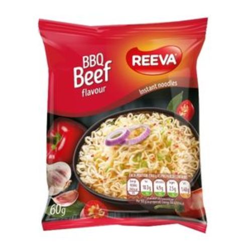 Reeva BBQ Beef Flavour Instant Noodles 60g Pasta, Rice & Noodles Reeva   