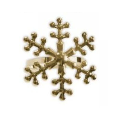 Harvey & Mason Gold Napkin Ring Snowflake & Reindeer Design Christmas Tableware Fabfinds Snowflake  