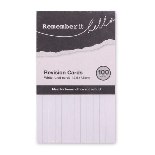 Remember It White Ruled Revision Cards 100 Pack Stationery FabFinds   