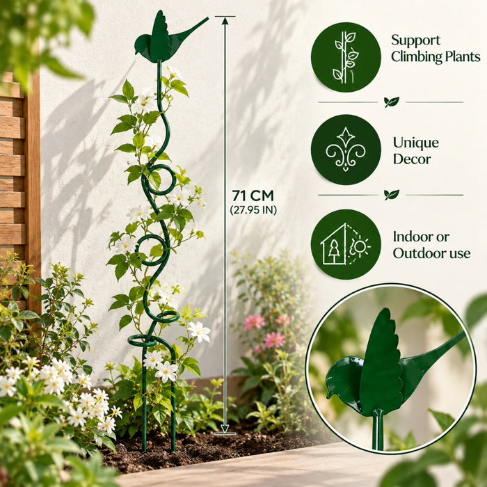 Robin Climbing Plant Stake 71cm Green Plant Supports FabFinds