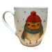 Robin With Hat & Scarf White Christmas Hugga Mug Mugs FabFinds   