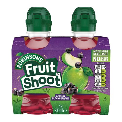 Robinsons Fruit Shoot Apple & Blackcurrant 4 x 200ml Drinks Robinsons   