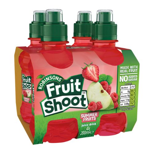 Robinsons Fruit Shoot Summer Fruits 4 x 200ml Drinks Robinsons   