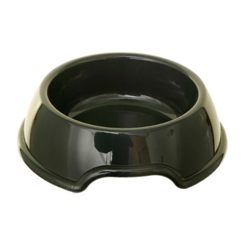 Round Plastic Pet Bowl 22cm Assorted Colours Dog Accessories Whitefurze Black  