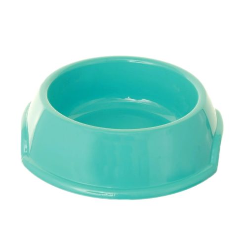 Round Plastic Pet Bowl 22cm Assorted Colours Dog Accessories Whitefurze Teal  