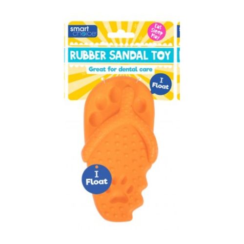 Smart Choice Floating Rubber Foam Sandal Dog Toys Assorted Colours Dog Toy Fabfinds Orange  