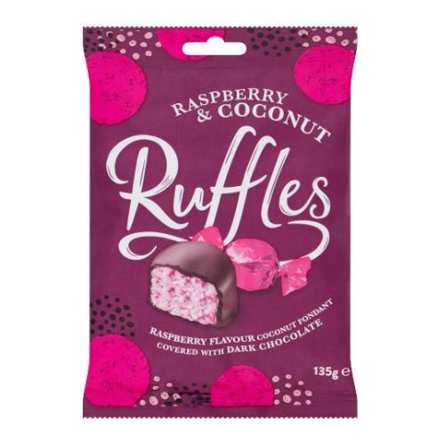 Ruffles Raspberry & Coconut Chocolate Pouch 135g Chocolate ruffles   