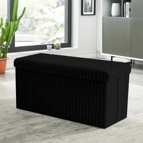 Ribbed Foldable Storage Box Assorted FabFinds 76X35X35 Black