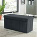 Ribbed Foldable Storage Box Assorted FabFinds 76X35X35 Charcoal