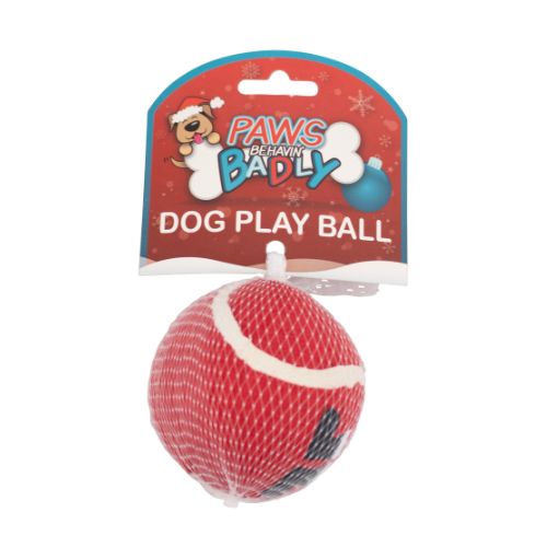 Paws Behavin' Badly Santa Boots Tennis Ball Dog Toy Dog Toys FabFinds   