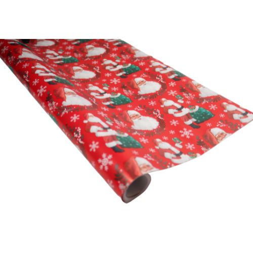 Red Santa Claus Print Christmas Wrapping Paper 10m Christmas Wrapping & Tissue Paper Anker   