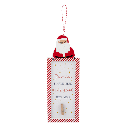 Santa Quote Board Festive Wooden Christmas Wall Sign Christmas Festive Decorations FabFinds