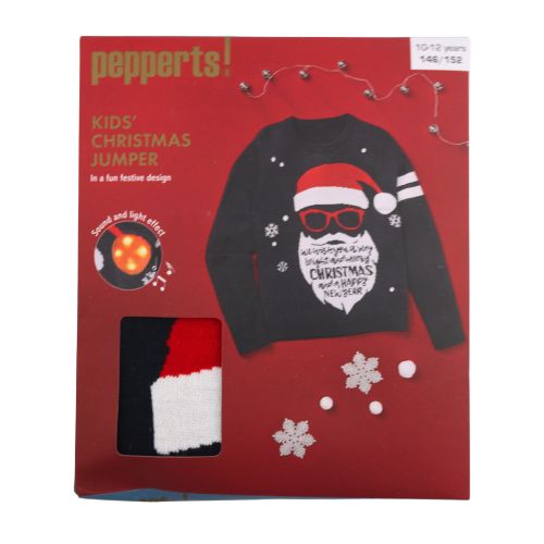 Pepperts Santa Face Kids Christmas Jumper Assorted Sizes Christmas Pepperts   