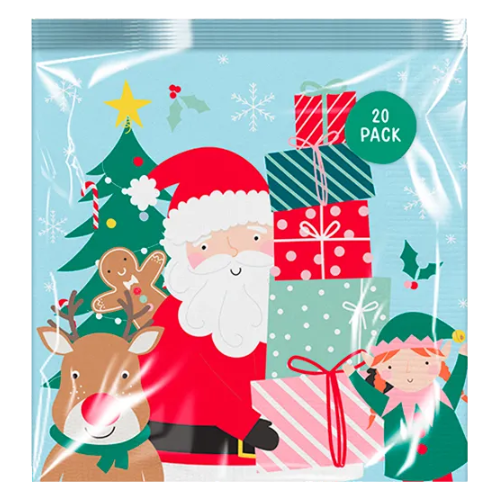 Christmas Kids Printed 3-Ply Napkins Festive Character Designs 20 Pack Paper Napkins FabFinds