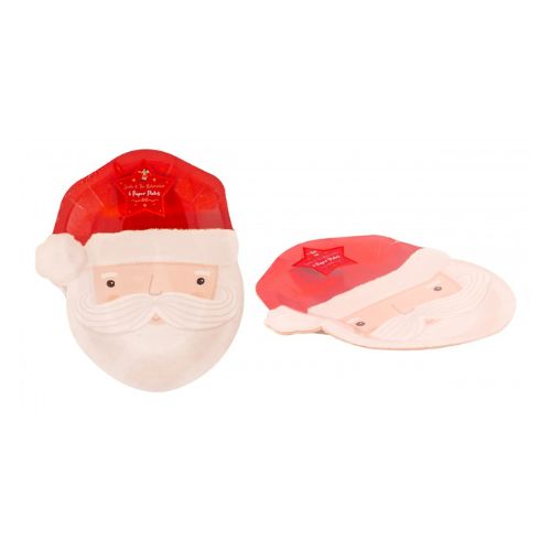 Santa Face Paper Plate Pack Of 6 23cm Christmas Tableware FabFinds   