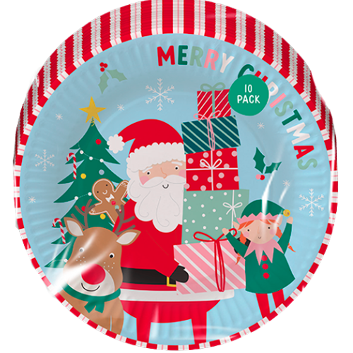 Plastic Free Christmas Kids Printed Paper Plates 10 Pack Disposable Plates FabFinds