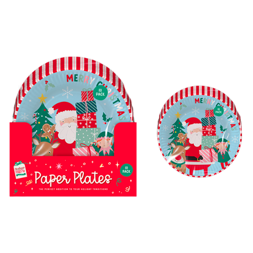 Plastic Free Christmas Kids Printed Paper Plates 10 Pack Disposable Plates FabFinds