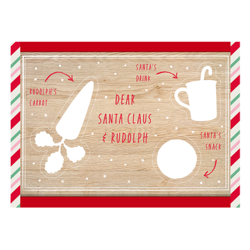 Wooden Snacks For Santa Board 20cm x 30cm Christmas Decoration FabFinds